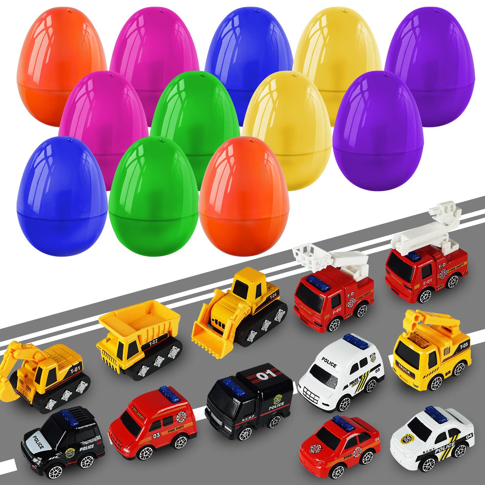 YouYuer Petit Lapin De Paques,10PCS Oeufs De Pâques En Plastique à Remplir,Oeufs De Pâques Avec