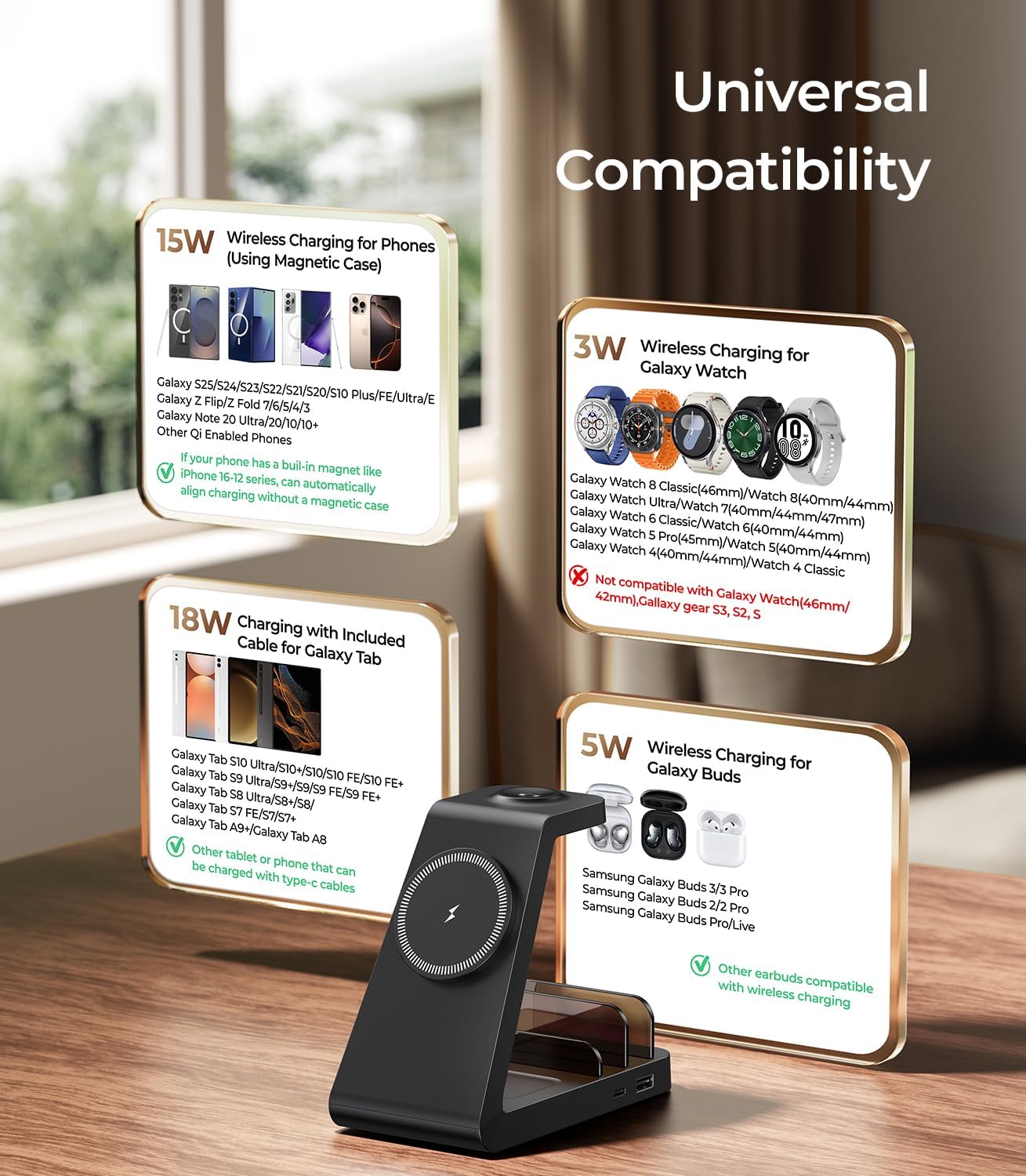 Ultimate 5 in 1 Magnetic Wireless Charging Station: Fast, Efficient, and Vital for Your Samsung Gear!