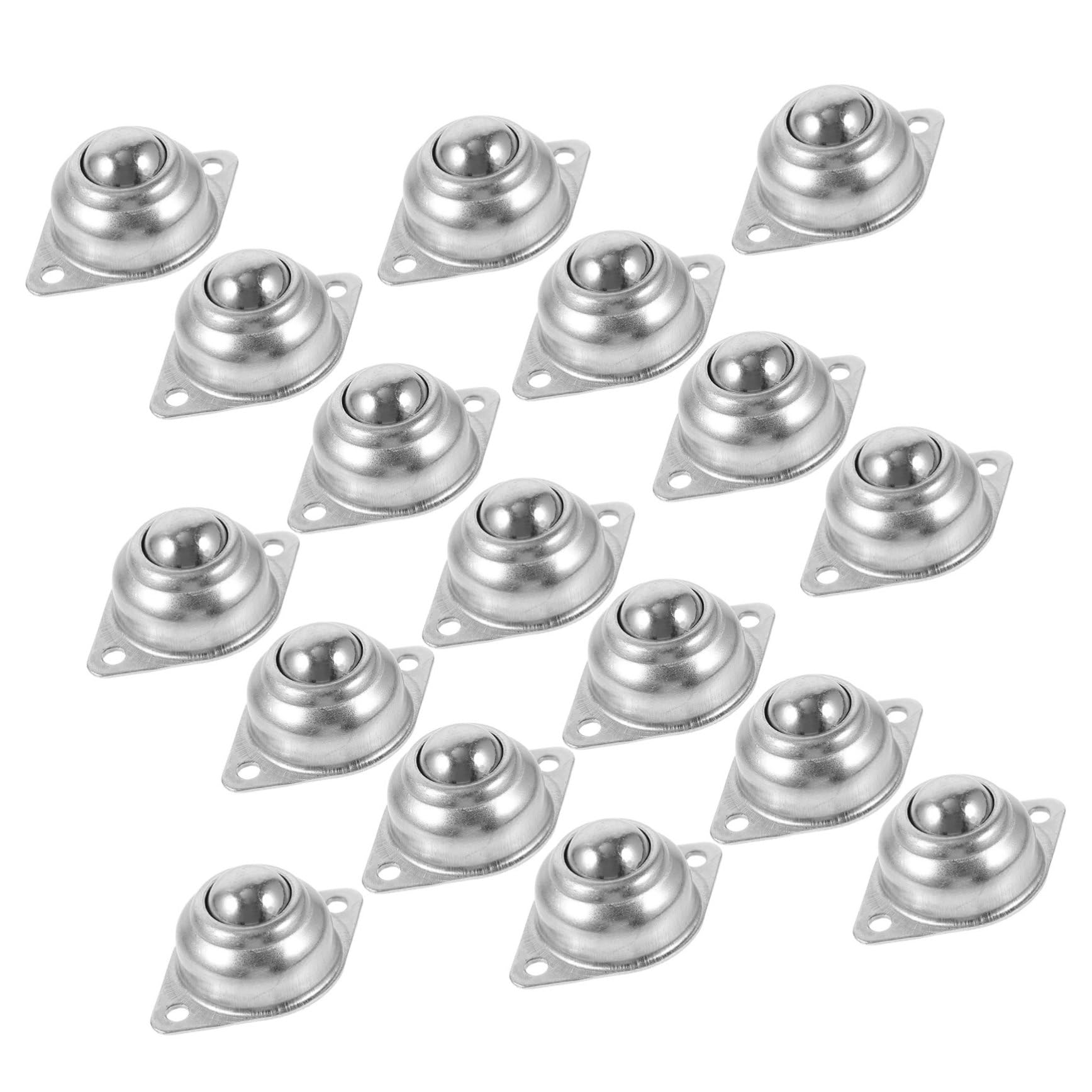 PRETYZOOM 10 Sätze Universalkugel Kleine Lenkrollen Übertragungseinheit Rollenlager Kugelrollen Lagerrad Kugelwirbel Kugelwerfer Lenkrad Kugellagerrolle Universal- Silver Stahl 20 Stück * 10