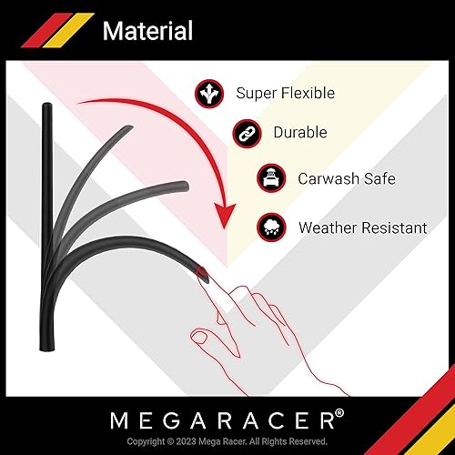 Miniatura 4 de Mega Racer - Antena flexible para coche, repuesto de antena de goma de 7 pulgadas, compatible con radio AMFM y a prueba de lugar de lavado de