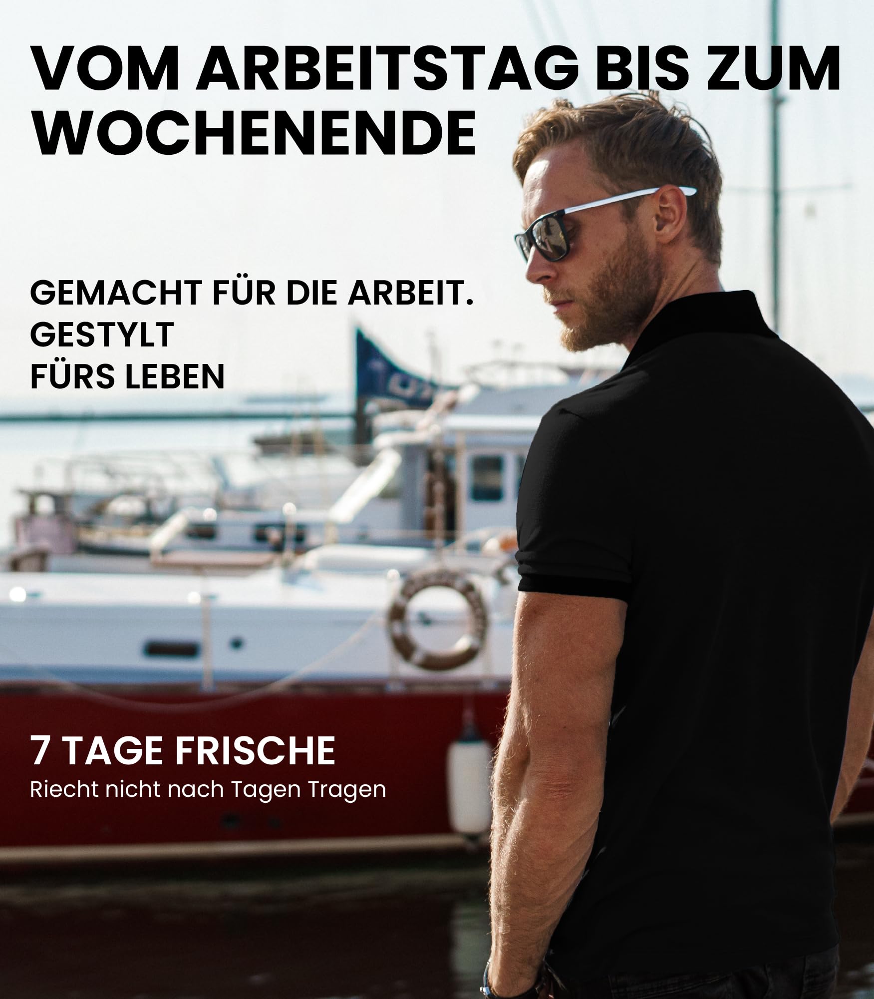 100% Merino Poloshirt Herren - Outdoor Atmungsaktiv Merino Shirt Herren Kurzarm Polo und Langarm Polo Regular Fit (Creamy Polo, Large)