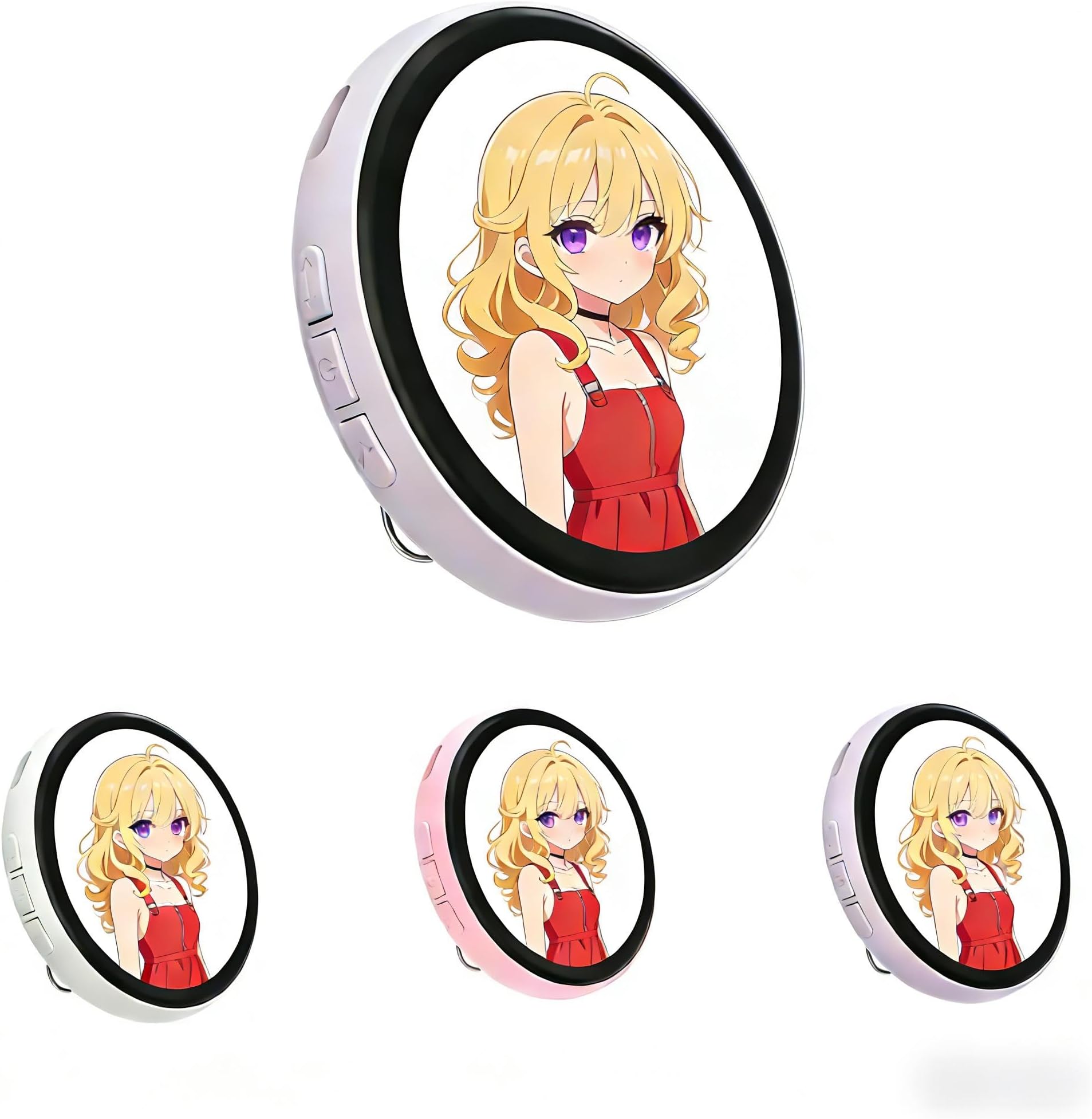 Smart Digital Display Badge with LED Pixel Screen - Interactive E-Badge Anime Pinsfor Backpacks, Digital Photo, Video & Name Tag Display - Ideal Gift for Anime Fans