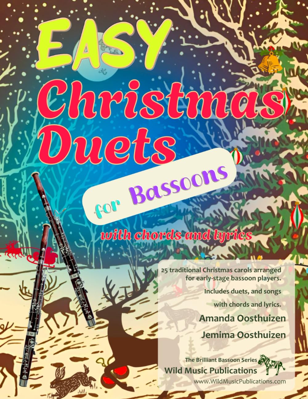 Easy Christmas Duets for Bassoons: 25 traditional Christmas Carols arranged for early-stage bassoon players with chords and lyrics (Bassoon Duets for Beginners and Improvers)