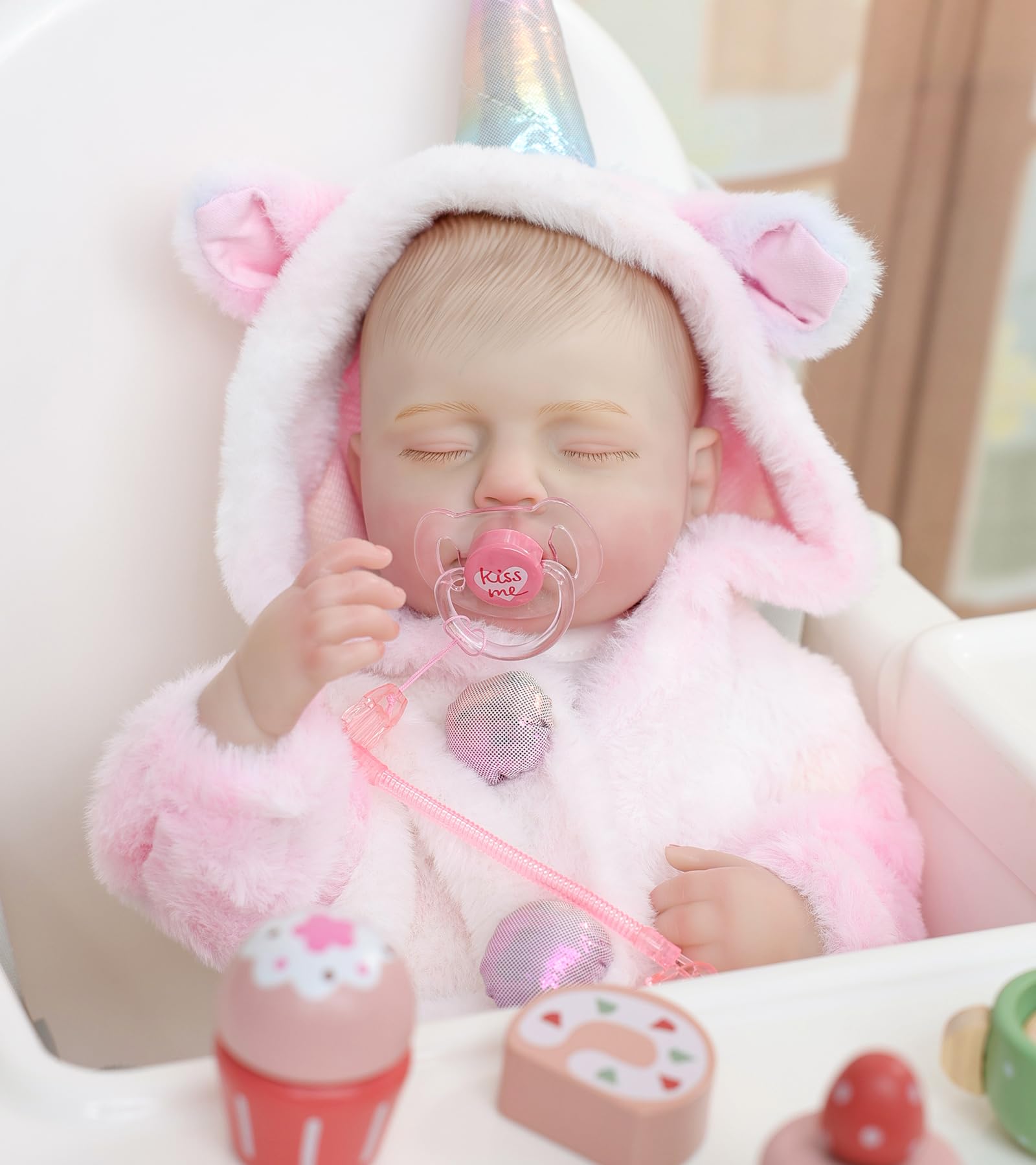 Muñecas Reborn Baby – Muñecas de bebé reales de 20 pulgadas que se ven reales, muñeca niña de vinilo de cuerpo completo en traje de cuerno de fantasía con accesorios, regalo para niñas a 7