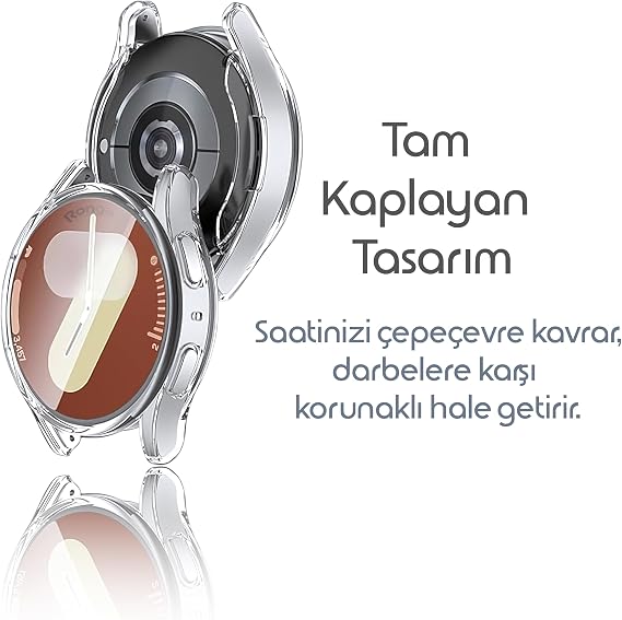 Rongep Samsung Galaxy Watch 7 40mm için 360° Kasa Koruyucu Yumuşak TPU Kılıf Dokunmatiği ve Netliği Etkilemeyen Galaxy Watch 7 Ekran Koruyucu Kılıf Darbelere Karşı Galaxy Watch 7 40mm Koruma (Şeffaf)