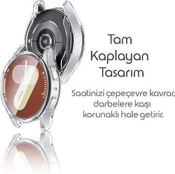 Rongep Samsung Galaxy Watch 7 40mm için 360° Kasa Koruyucu Yumuşak TPU Kılıf Dokunmatiği ve Netliği Etkilemeyen Galaxy Watch 7 Ekran Koruyucu Kılıf Darbelere Karşı Galaxy Watch 7 40mm Koruma (Şeffaf)