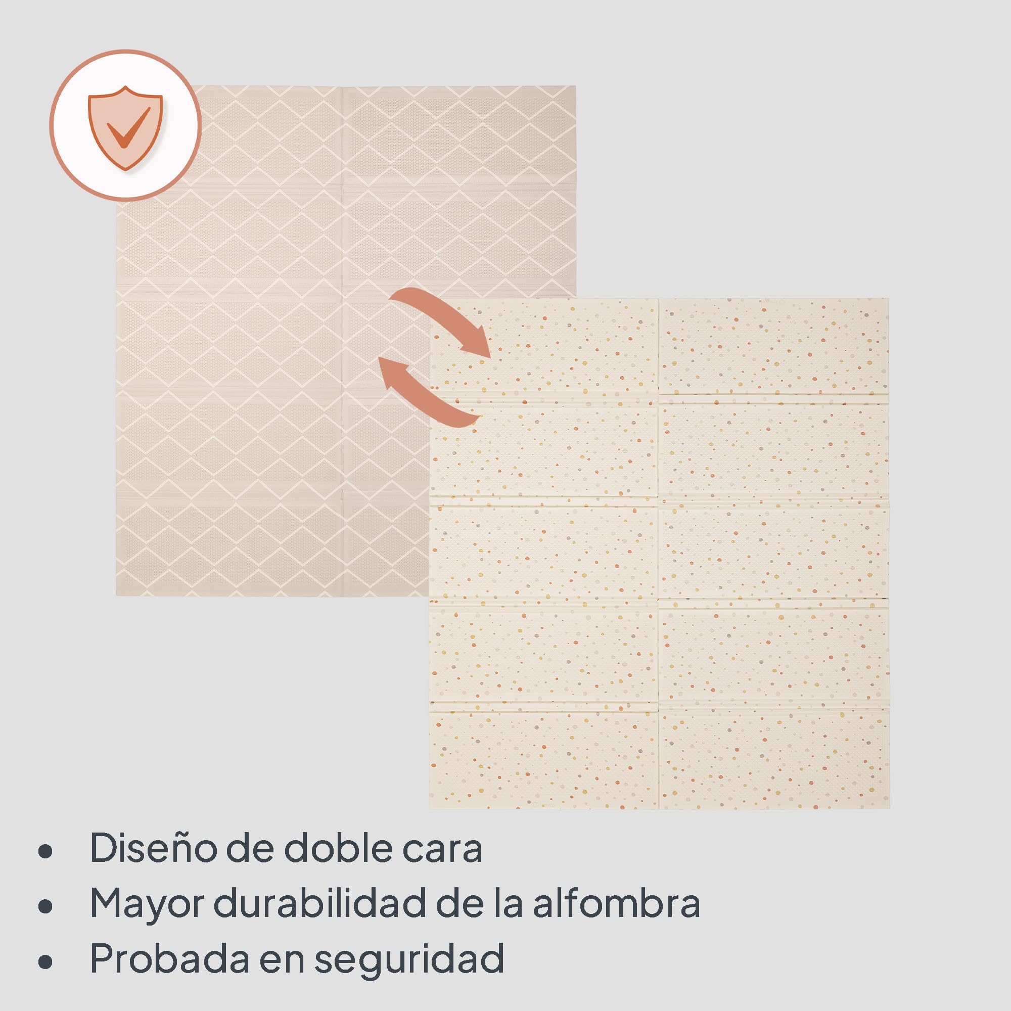 lionelo Zora – Alfombra Infantil Plegable de Espuma XPE 180×201×1,5 cm, Gruesa, sin sustancias nocivas, de Doble Cara, Antideslizante
