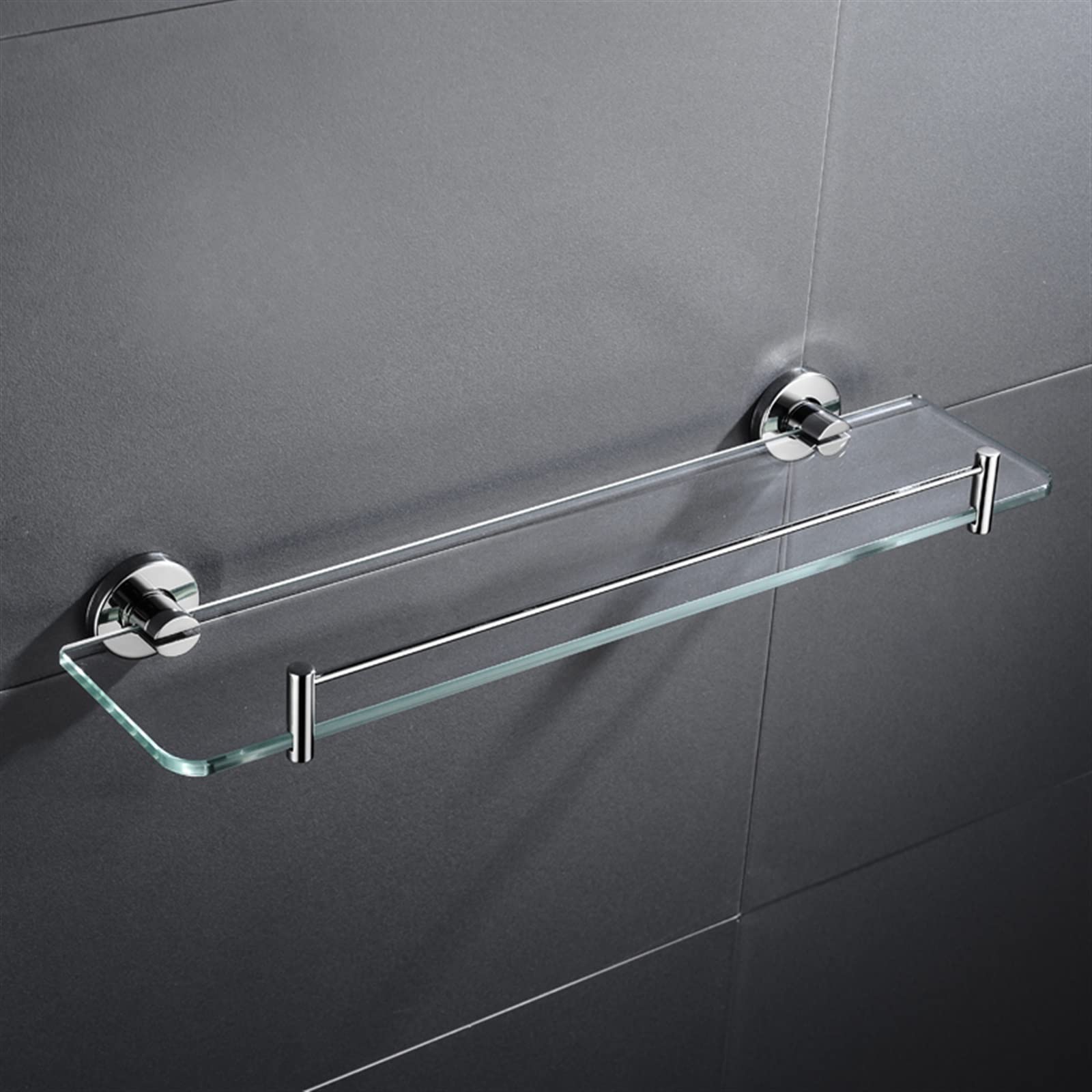 Mensole Bagno Mensola in Vetro da Bagno da 2 Pezzi Mensola sospesa a Parete Scaffale for mensole da Bagno in Nichel Spazzolato in Acciaio Inossidabile Mensole Bagno