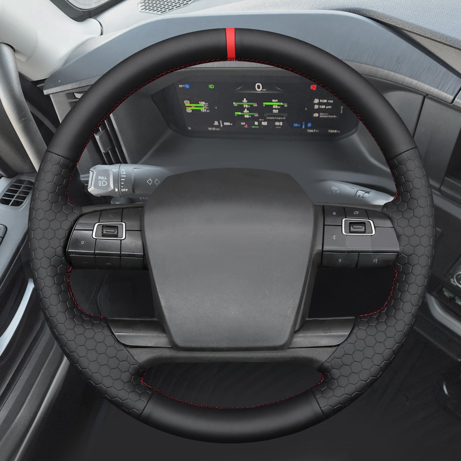 Coprivolante Cucito A Mano Per Dodge Ram 1500 2019-2023 – Pelle Antiscivolo, Vestibilità Su Misura