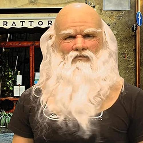 Miniatura 3 de Máscaras de Halloween para adultos, máscara de Papá Noel con barba blanca, de látex, para Navidad, lindos niños y adultos, máscaras faciales