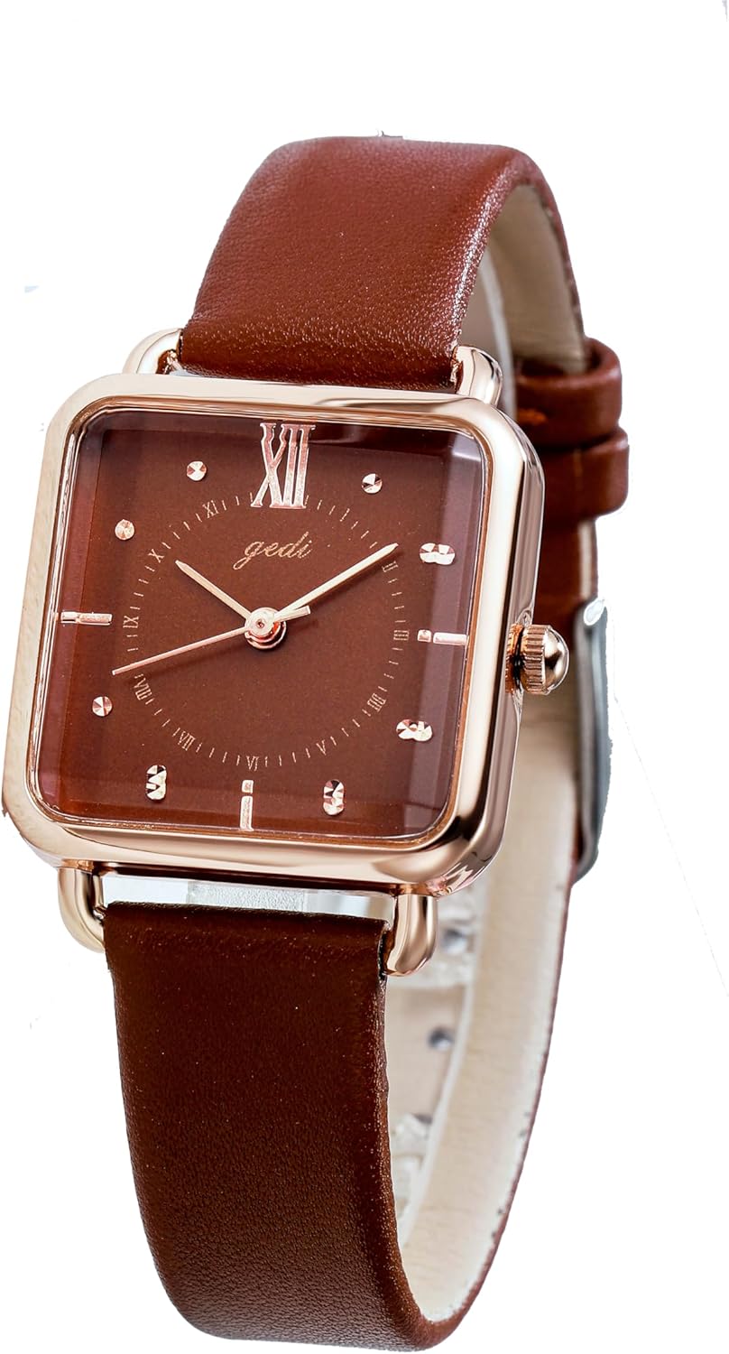 TOOCAT Women Wrist Watch - Ultra-Thin Elegant Simple Square Large Dial Women's Belt Quartz Waterproof Watch 30M Waterproof Analog Watches for Students Ladies