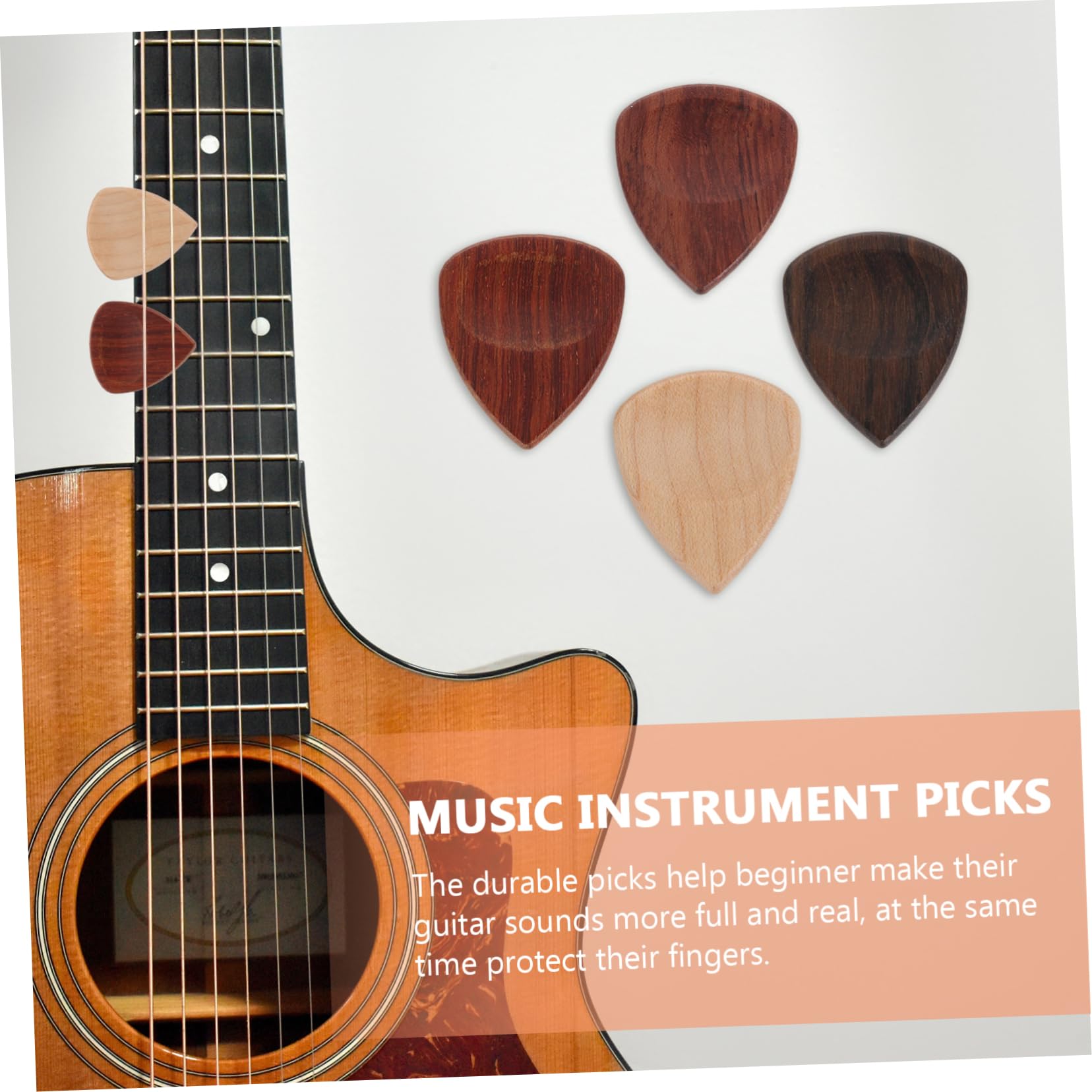 VICASKY 20stücke Holz Gitarren Plektren Elegantes Design Aus Brasilianischem Rosenholz -redheart Und Ahorn Leicht Robust Für Gitarre Bass Ukulele Praktisches Zubehör Für Musiker