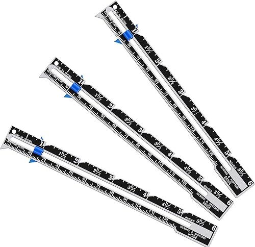 Frienda Herramienta de medición de costura de calibre deslizante, regla de acolchado de acero inoxidable para tejer, manualidades, costura,