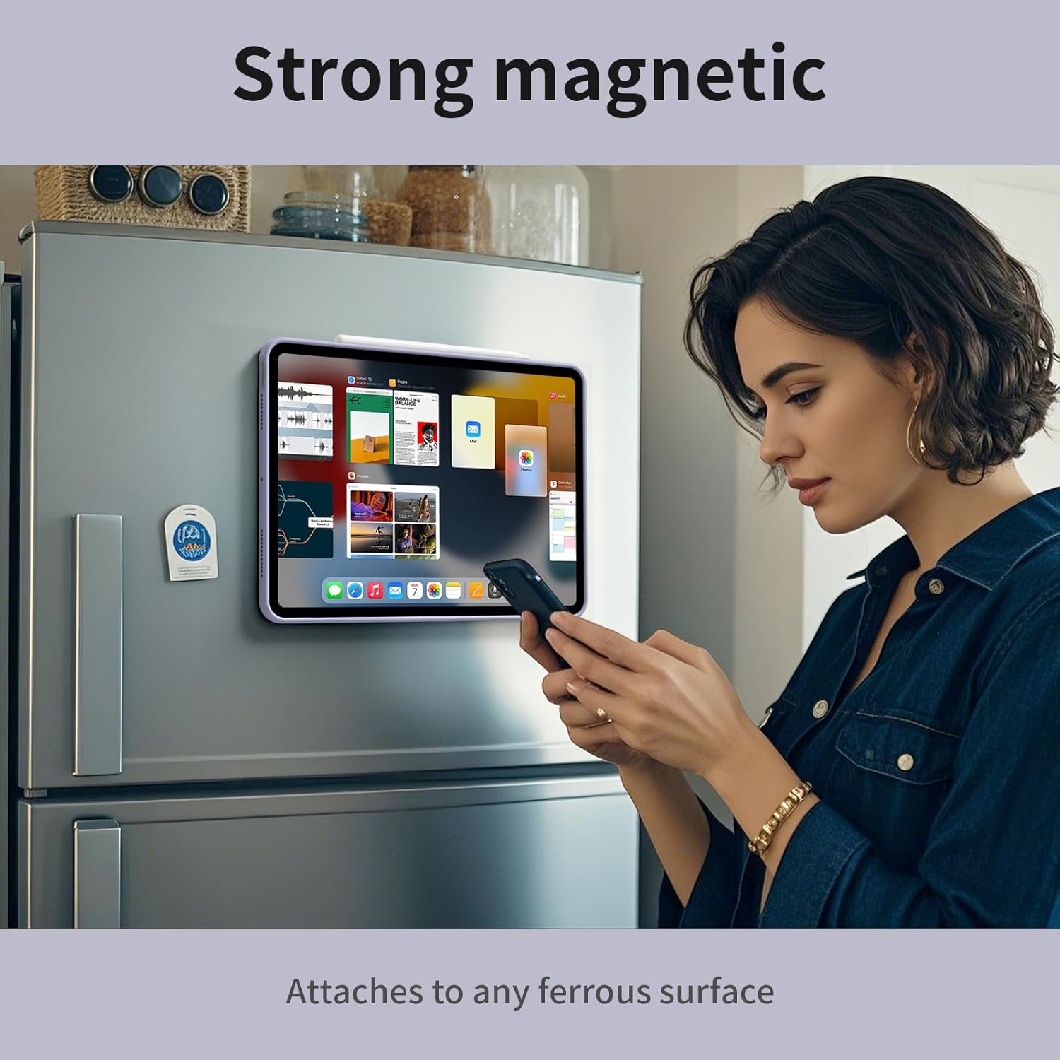 Clear Case for iPad (A16) 11th Generation 11 inch 2025, iPad 10th Gen 10.9 Inch 2022 with Pencil Holder, Detachable Magnetic Rotating Transparent Hard PC Back,Vertical Stand (Purple)