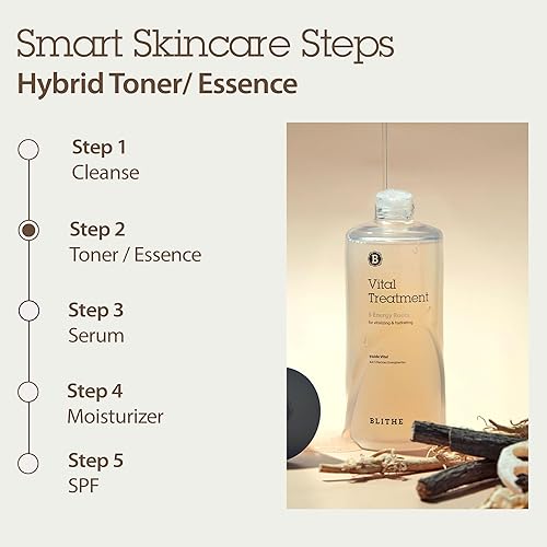 Miniatura 5 de Blithe Asian Skincare - Loción transparente de 5 raíces para piel seca, esencia facial hidratante, agua de arroz, reparación de barrera contra