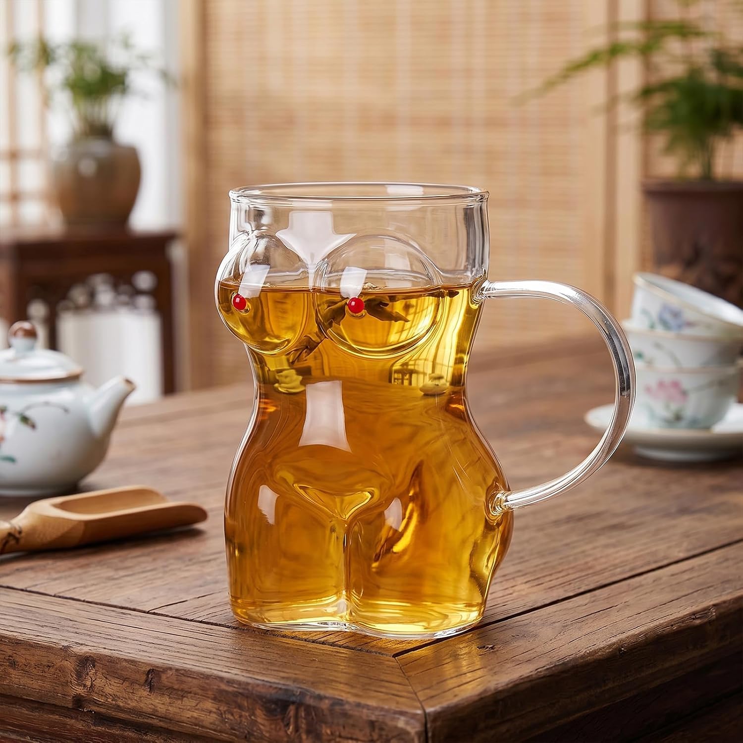 Funny Body Shape Drinking Glass Novelty Transparent Beer Mug