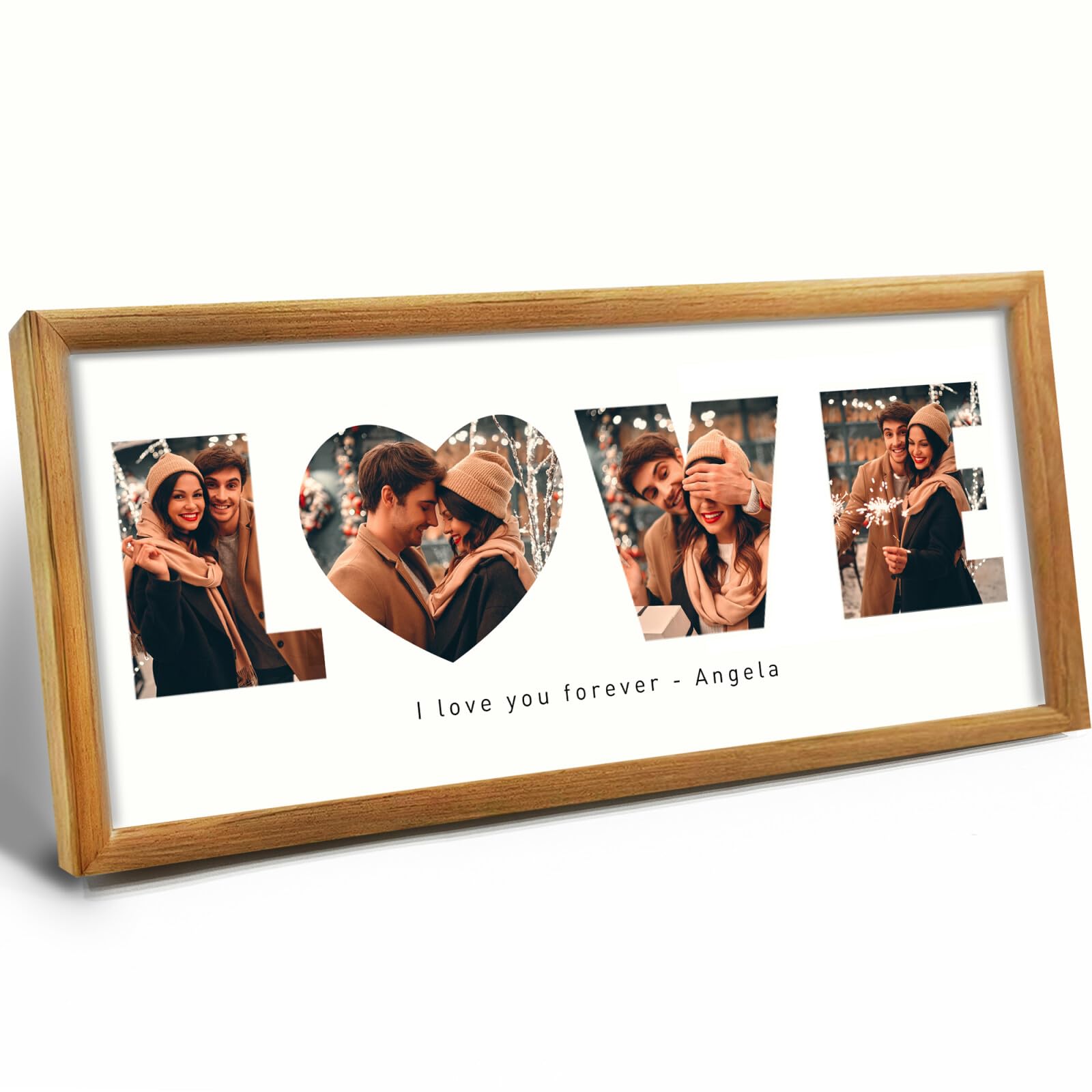 Gifts for Girlfriend - Personalized LOVE Picture Frames with Photos - Custom Gifts for Boyfriend Him Her Couples Husband Wife - Birthday Anniversary Valentine's Day Christmas Presents