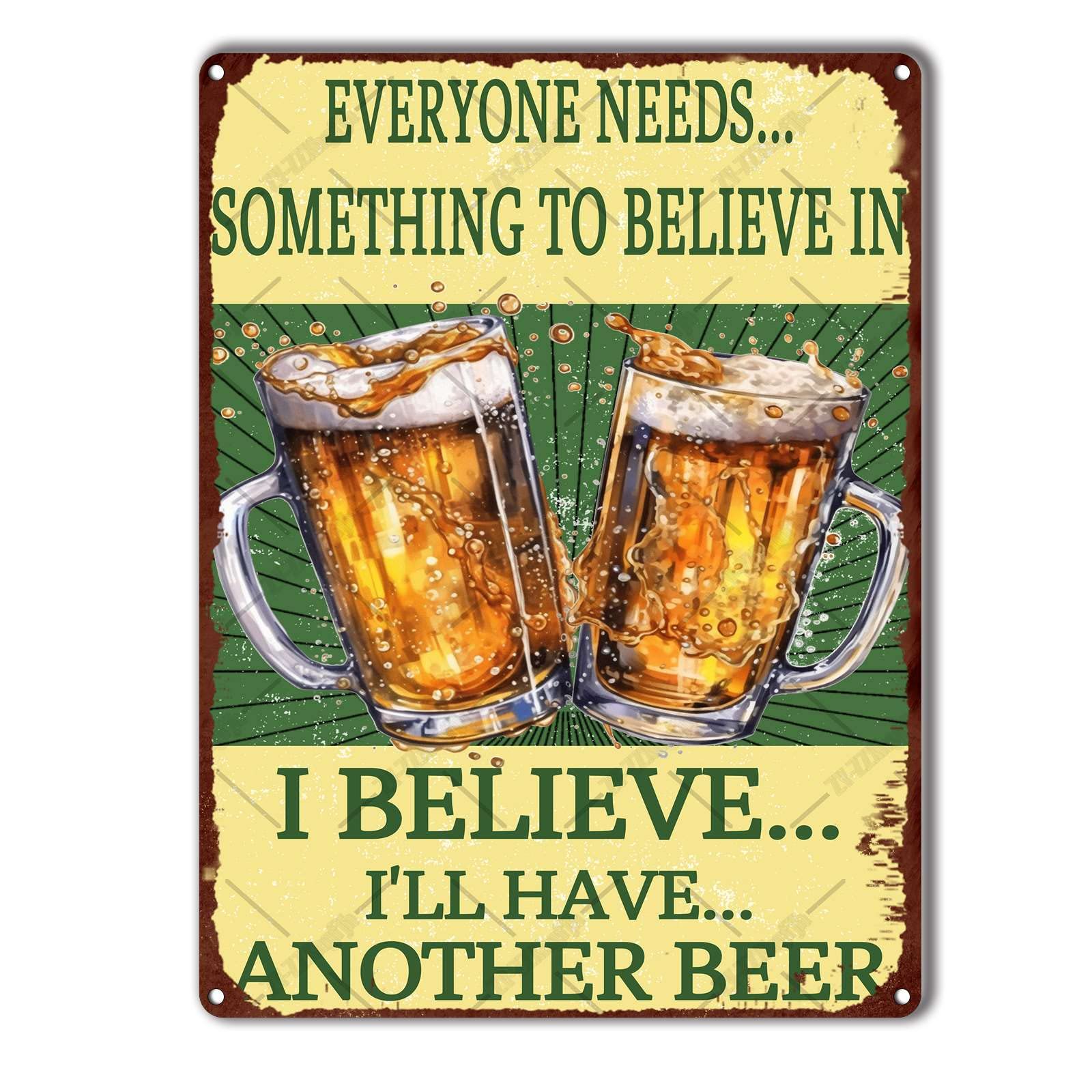peiyeety Metal Tin Sign Beer Mugs Inspired Vintage Decorative Wall Plaque, Funny Drinking Poster For Home Kitchen Living Room Bar Cafe Farmhouse Indoor Outdoor Wall Decoration, 6x8 Inch