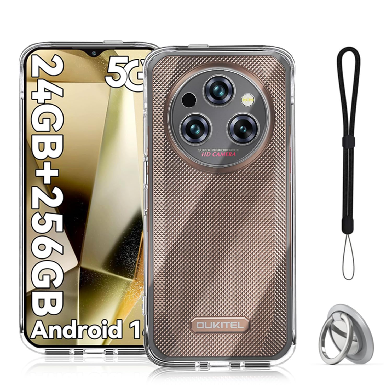 OUKITEL WP35 5G　ケースおまけ付き Amazon.co.jp: OUKITEL WP35 用 ケース カバー スタンド付き 角度調整