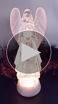 Amazon.com: Raz Lighted Angel with Silver Swirling Glitter