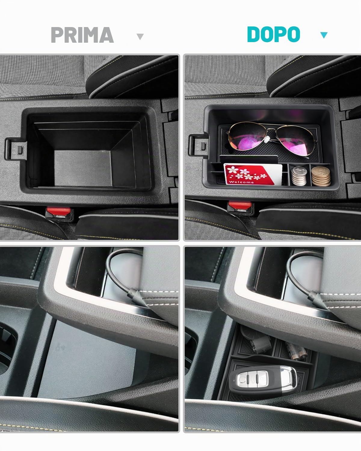CDEFG Compatibile con Renault Megane E-Tech/Scenic 2022-2024 2025, organizer per console centrale, scatola di immagazzinaggio Megane E-Tech, portaoggetti per auto, vassoio per console
