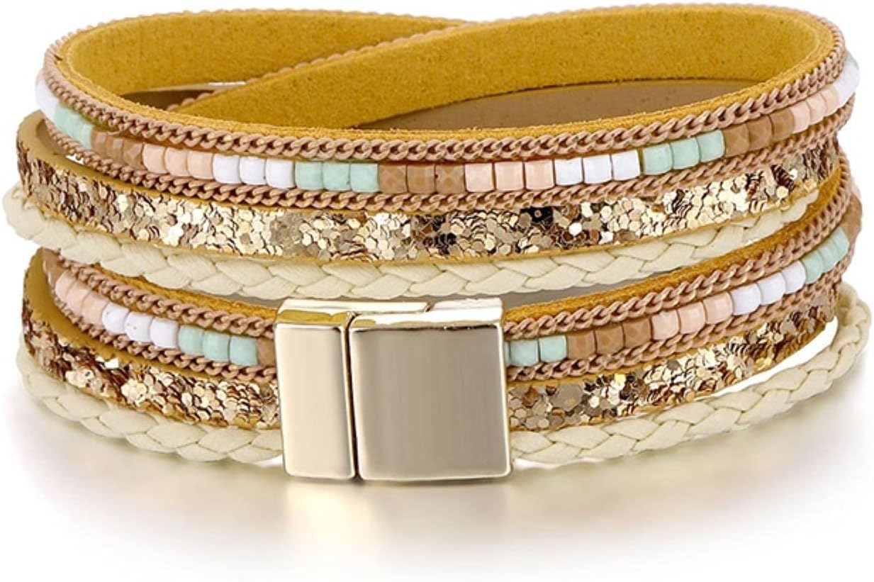Morella Damesarmband, versierd met zirkonia en magneetsluiting, 3 cm, Stof, zirkonia Morella Damesarmband, versierd met zirkonia en magneetsluiting, 3 cm, Stof, zirkonia