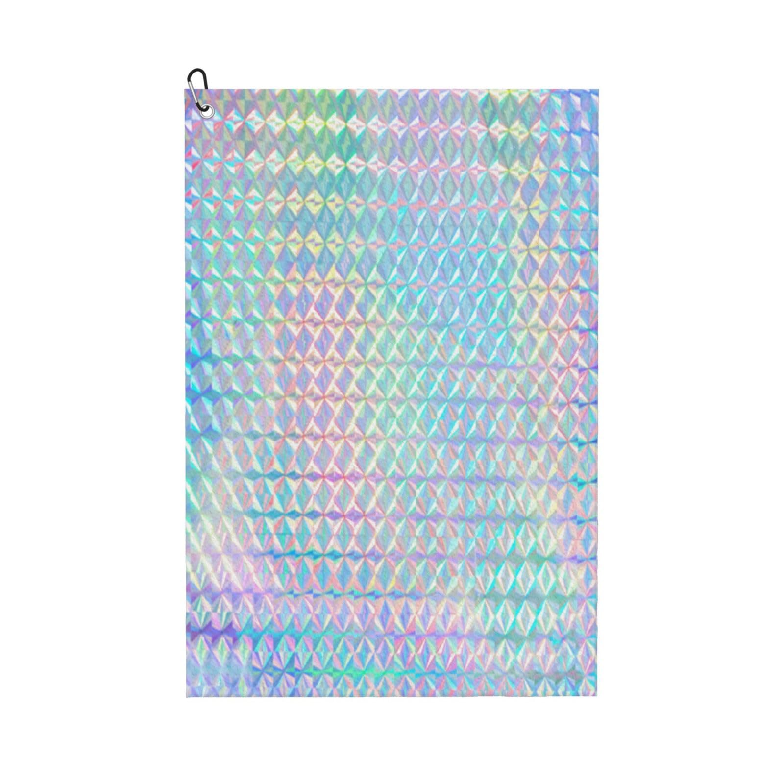 Hnnkloy Colourful Rainbow Colour Hologram Holographic, 16x24 in Portable Waffle Golf Towels with Carabiner Clip for Golf Bag