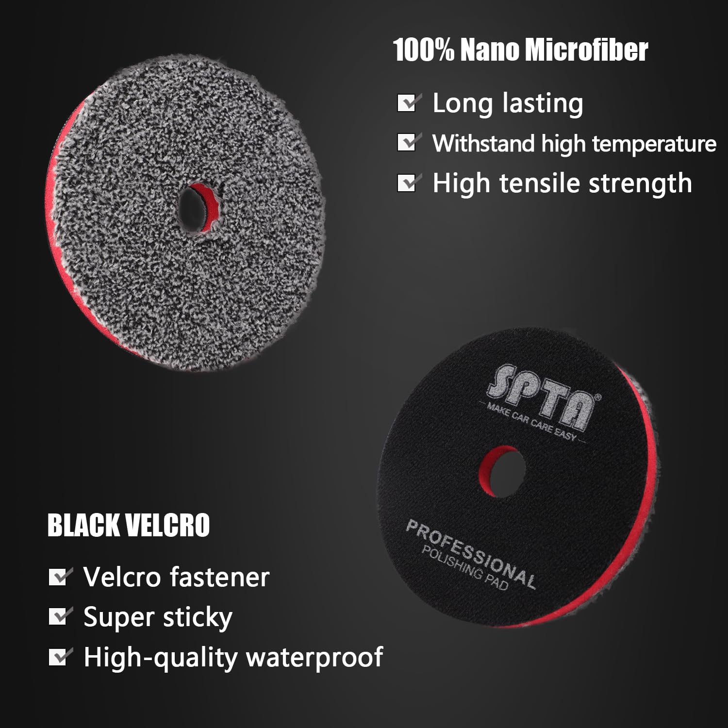SPTA 6"(150MM) Microfiber Cutting Pads, 3PCS Soft Microfiber Wax Removal Pad, Detailing Wax Applicator Pad, for Waxing and Polishing&Scratch and Vortex Removal, Ultrafine Fiber Pad - Image 3