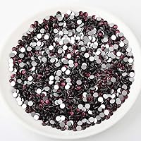 Vista 20 de Beadsland Diamantes de imitación de cristal con parte trasera plana, gemas redondas para arte de uñas y manualidades, pegamento fijo, violeta