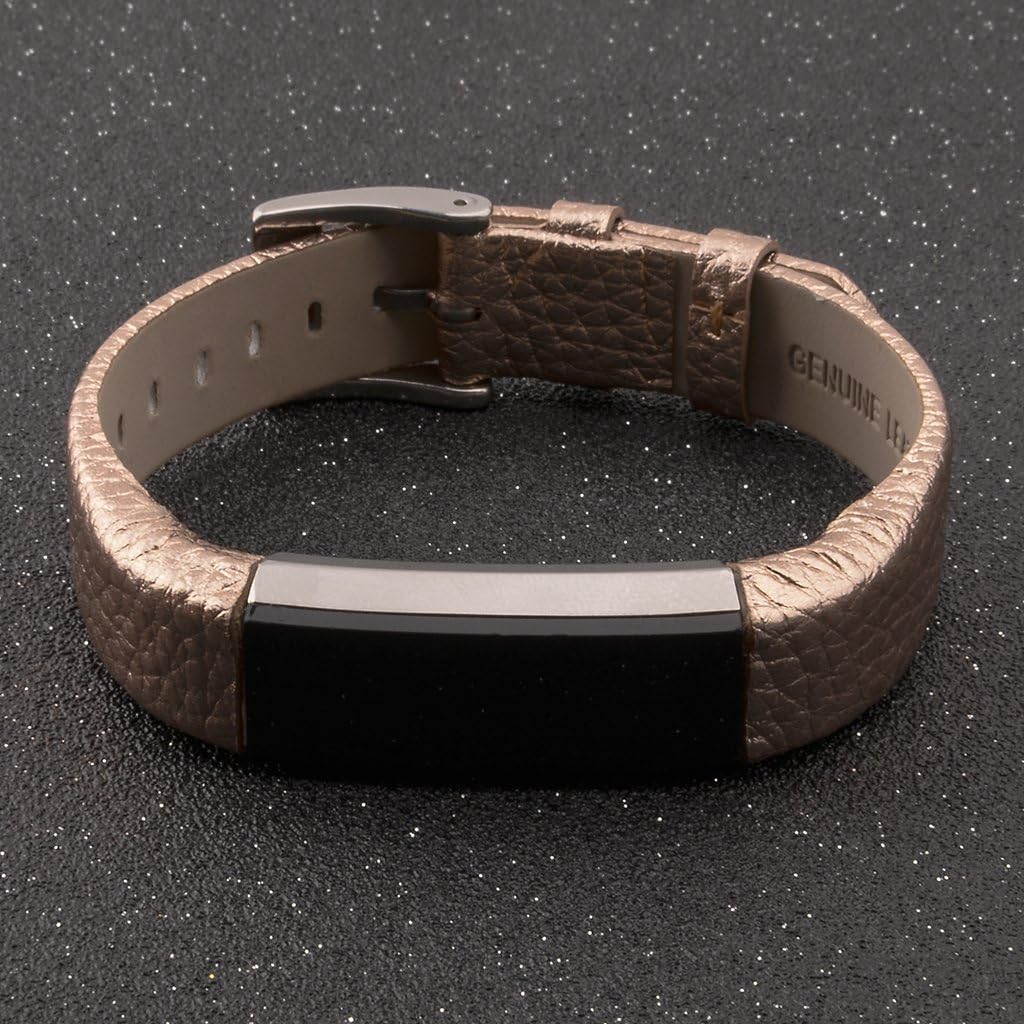 Henoda Replacemnt Leather Bands Compatible with Fitbit Alta/Fitbit Alta HR, Classic Genuine Leather Wristband, Small Large, No Tracker