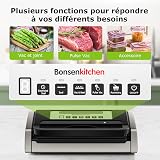 Bonsenkitchen Machine Sous Vide Alimentaire, Puissante et Silencieuse, Technologie Globefish pour un Travail Continu, Conception avec Poignée Verrouillée, Cutter Intégré, Noir - 2