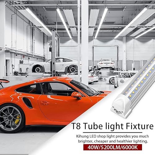 Miniatura 11 de Kihung Lámpara LED de tienda de 3 pies, tubo T8 en forma de V, 30 W, 4680 lm, 6000 K, lámpara LED enlazable para tienda, tubo de luz de 3 pies