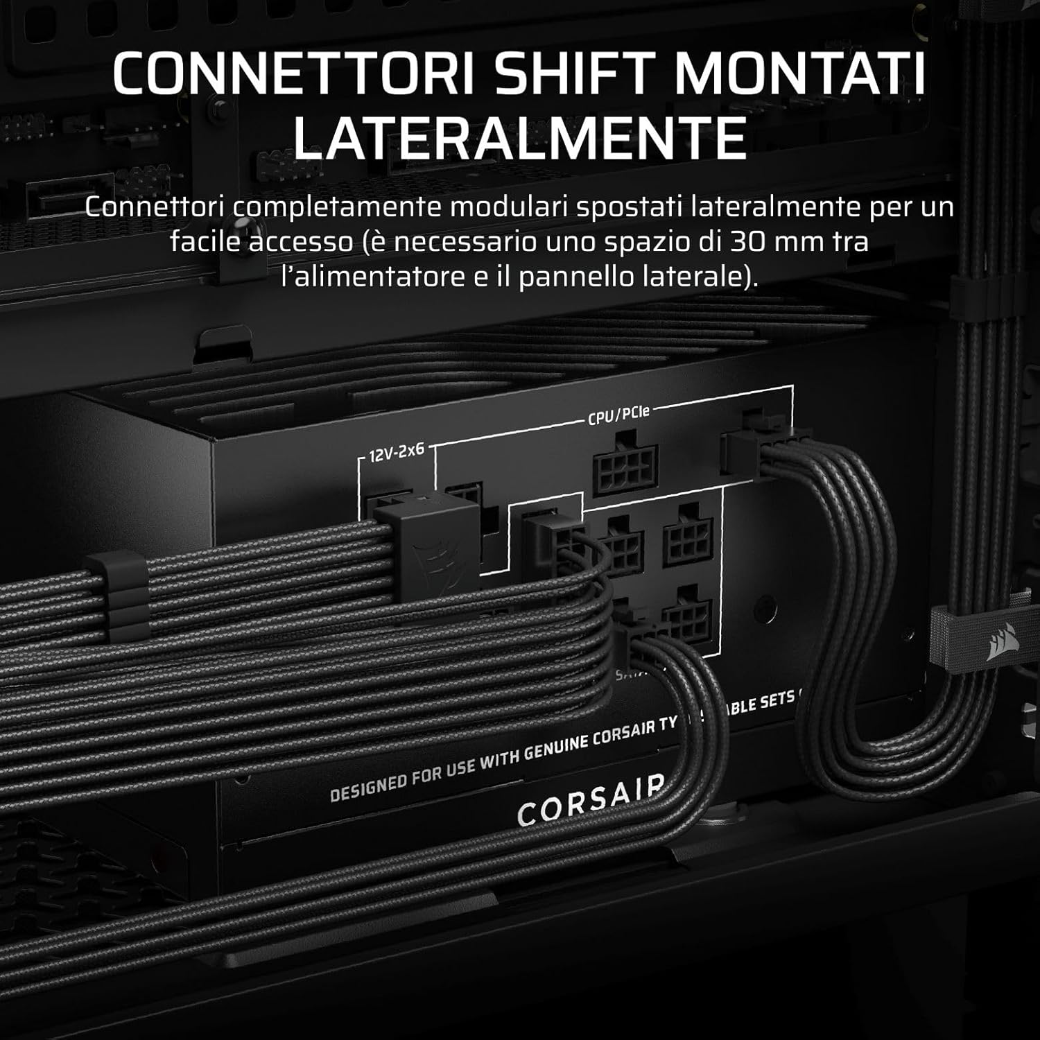 CORSAIR RM850x SHIFT (2025) Alimentatore ATX Completamente Modulare - Interfaccia Laterale Modulare - Alimentatore - Immagine 3