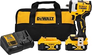 DEWALT 20V MAX* 3/8" Cordless Impact Wrench, Hog Ring Anvil, Professional Kit with 2 - 5Ah Batteries and Charger (DCF913P2)