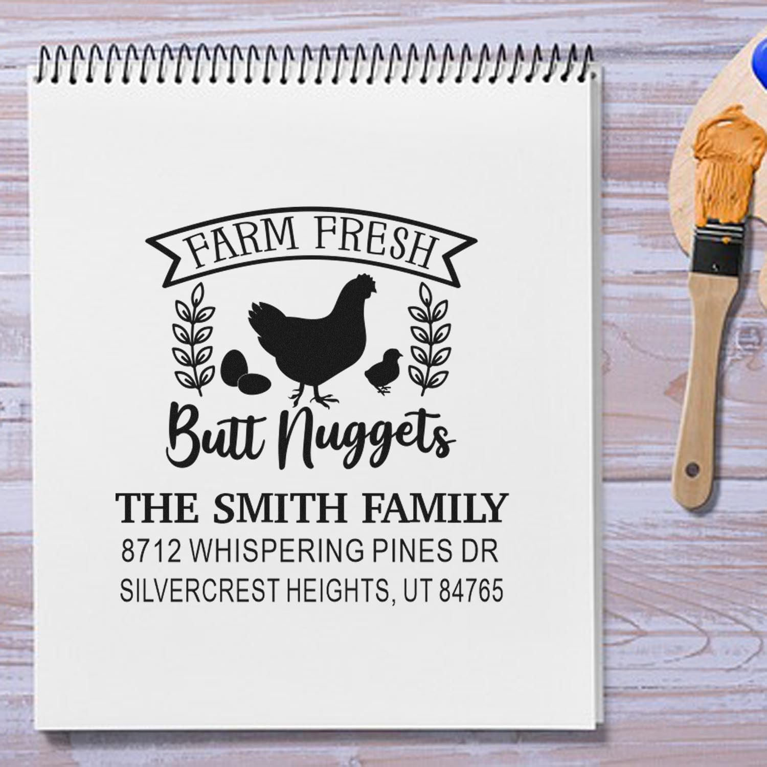 Farm Hair Chic, Cowgirl Farm Hair Chic Rubber Stamp for Letters, Standard 1-5/8 Square Wood Handle, Customizable Three-Line Design, Crafters, Ranchers, and Enthusiasts