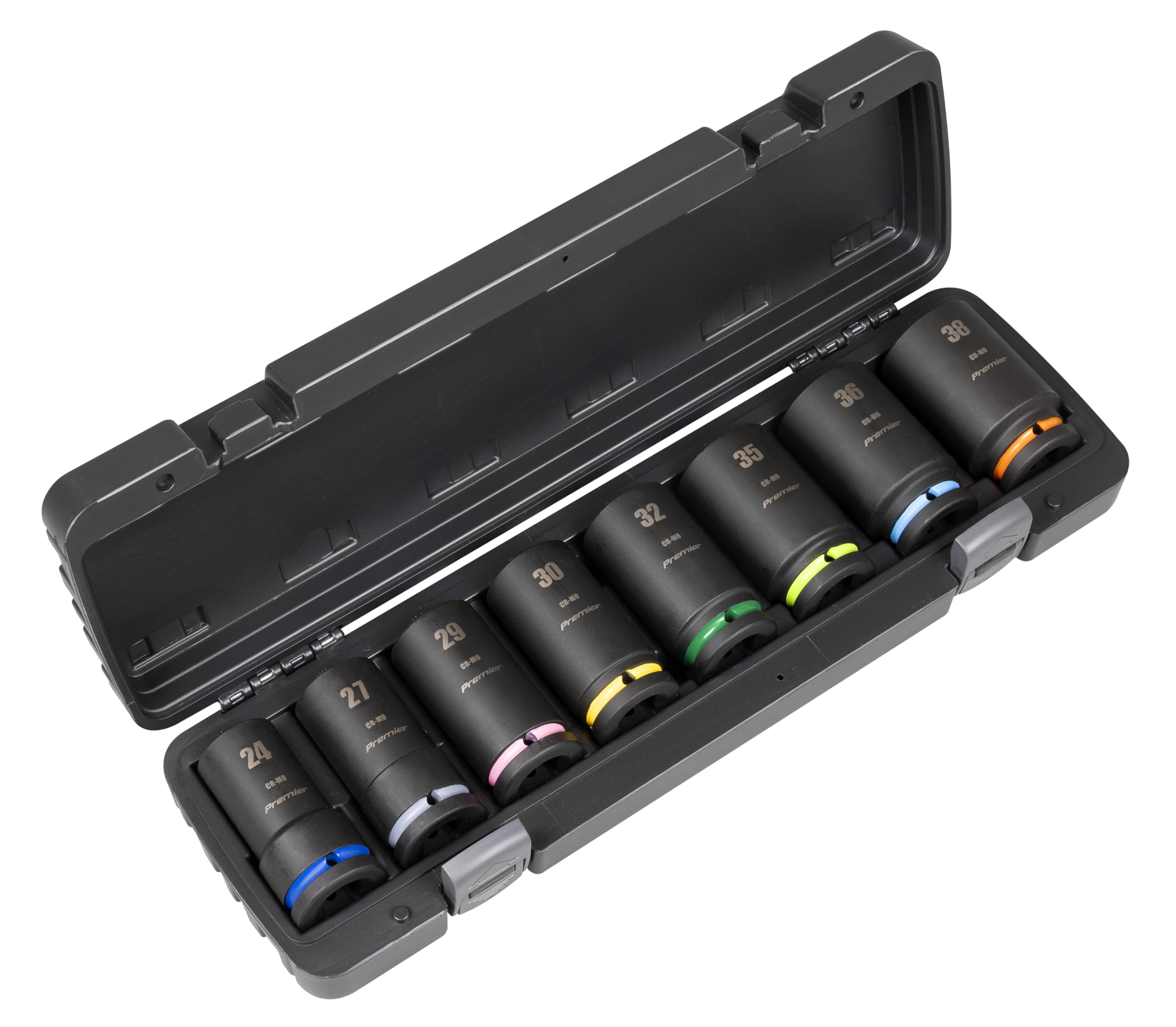 Sealey Premier Deep Impact Socket Set 3/4" Sq Drive 8pc - Colour-Coded - AK8891M