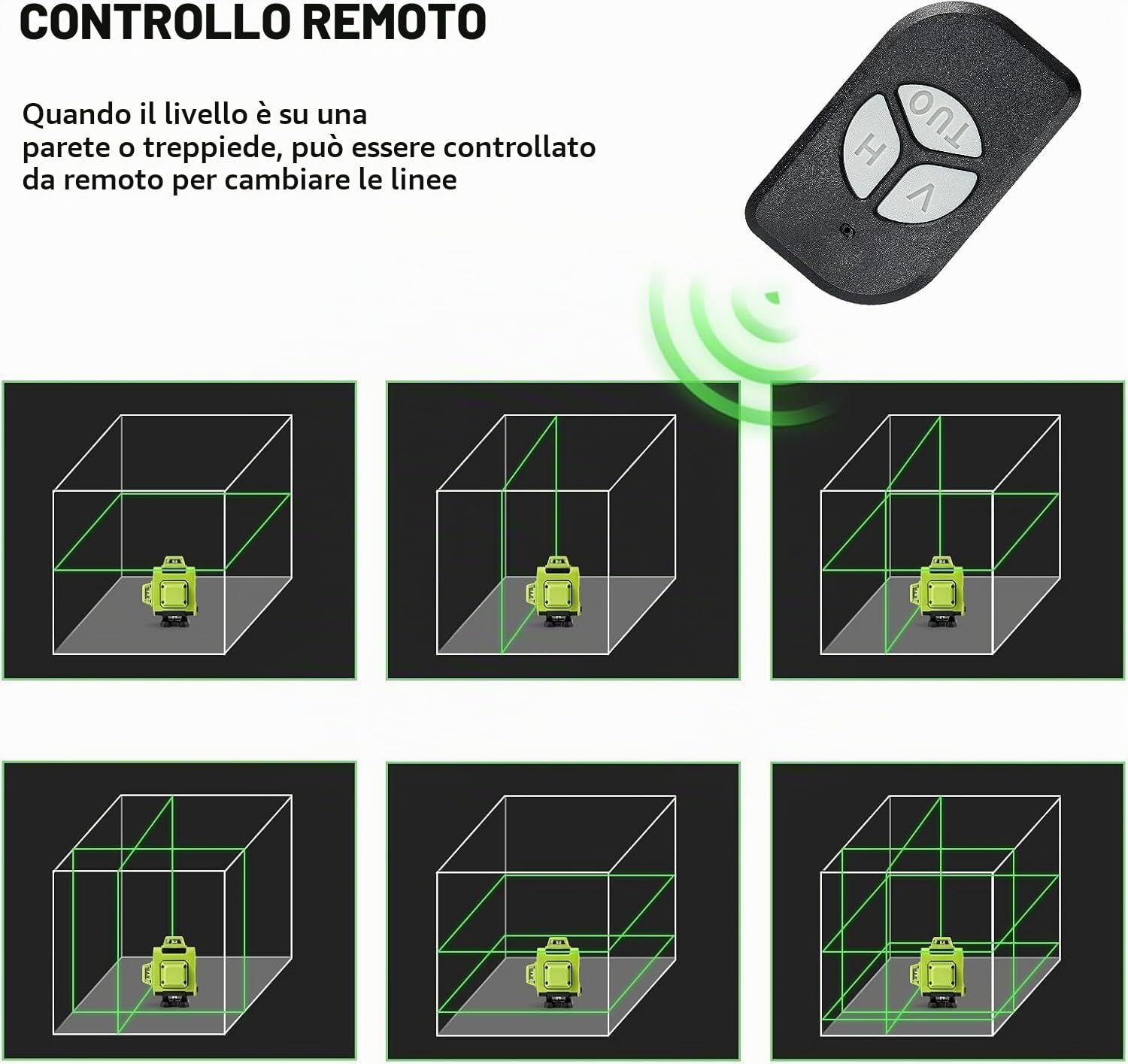 STANEW Livello Laser Verde Autolivellante 16 Linee 4×360° 4D, per Costruzioni e Ristrutturazioni (Kit livella laser)