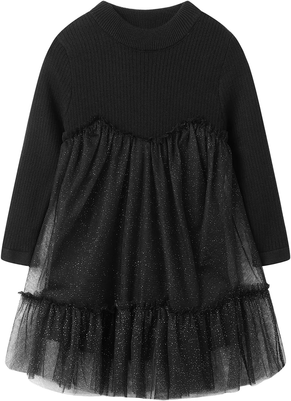 Mud Kingdom ガールズ リブニットセーター プリンセスドレス チュール長袖