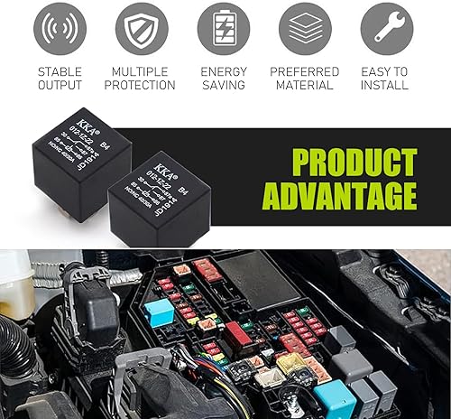 Miniatura 6 de Paquete de 4 relés automotrices de 40 A, relé de 5 pines, relé impermeable de 12 V, interruptor de relé automático, repuesto para motor fuera de