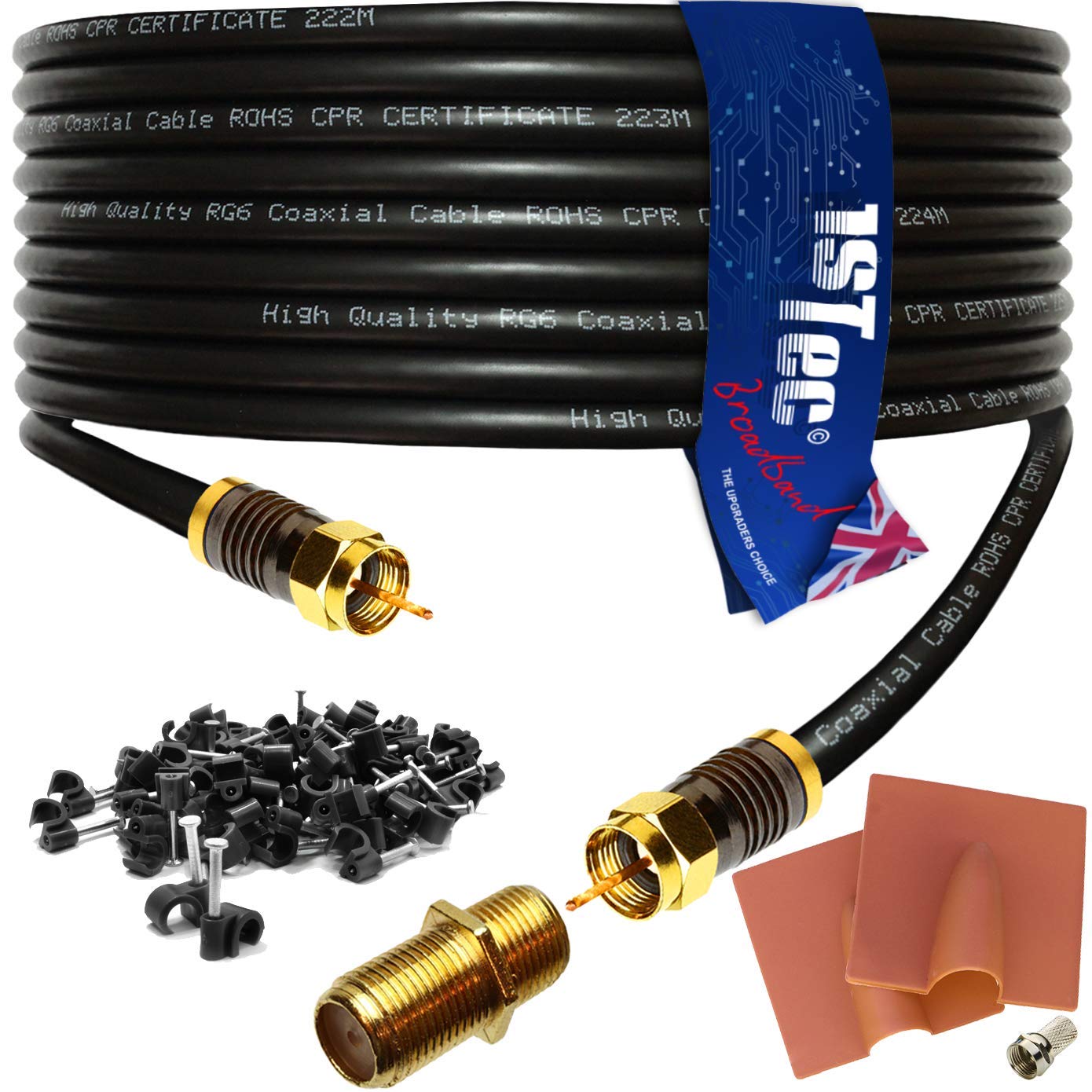 Buy 1STec 15m Gold Plated Male to Male Virgin Media Extension Cable