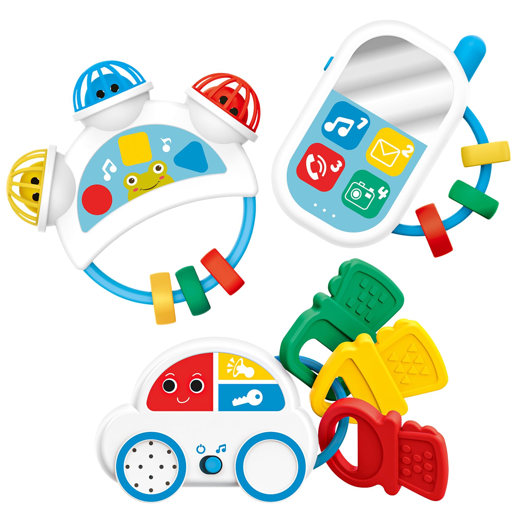 Baby Montessori Sensory Learning Toys with Sounds - Infant Toddlers Travel Activities Musical Teething Toys for Babies 0 3 6 9 12 18 Months - Newborn Shower Gifts for 1 2 3 Year Old Boys Girls
