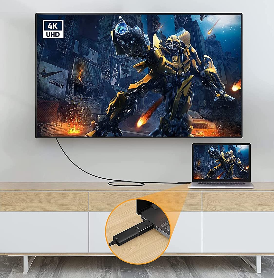 Techly 109214 Adaptateur convertisseur DisplayPort DP 1.2 vers HDMI 4K 60Hz Noir