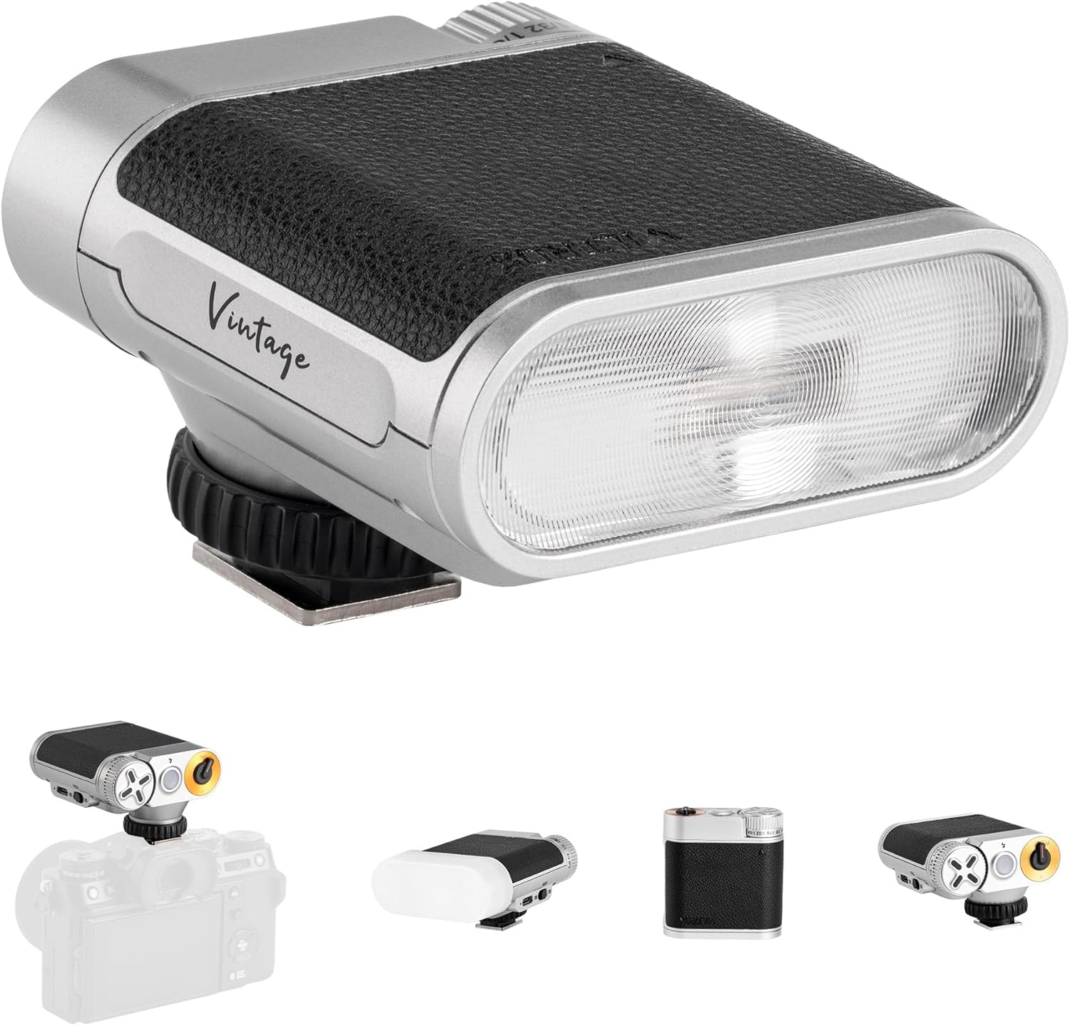 VILTROX Vintage Z1+ Retro On-Camera Flash for Beginners, GN12 Mini Flash with 7-Levels for Portrait, Single-Contact Hot Shoe Flash Speedlight for Camera Sony Fujifilm Canon Nikon Olympus