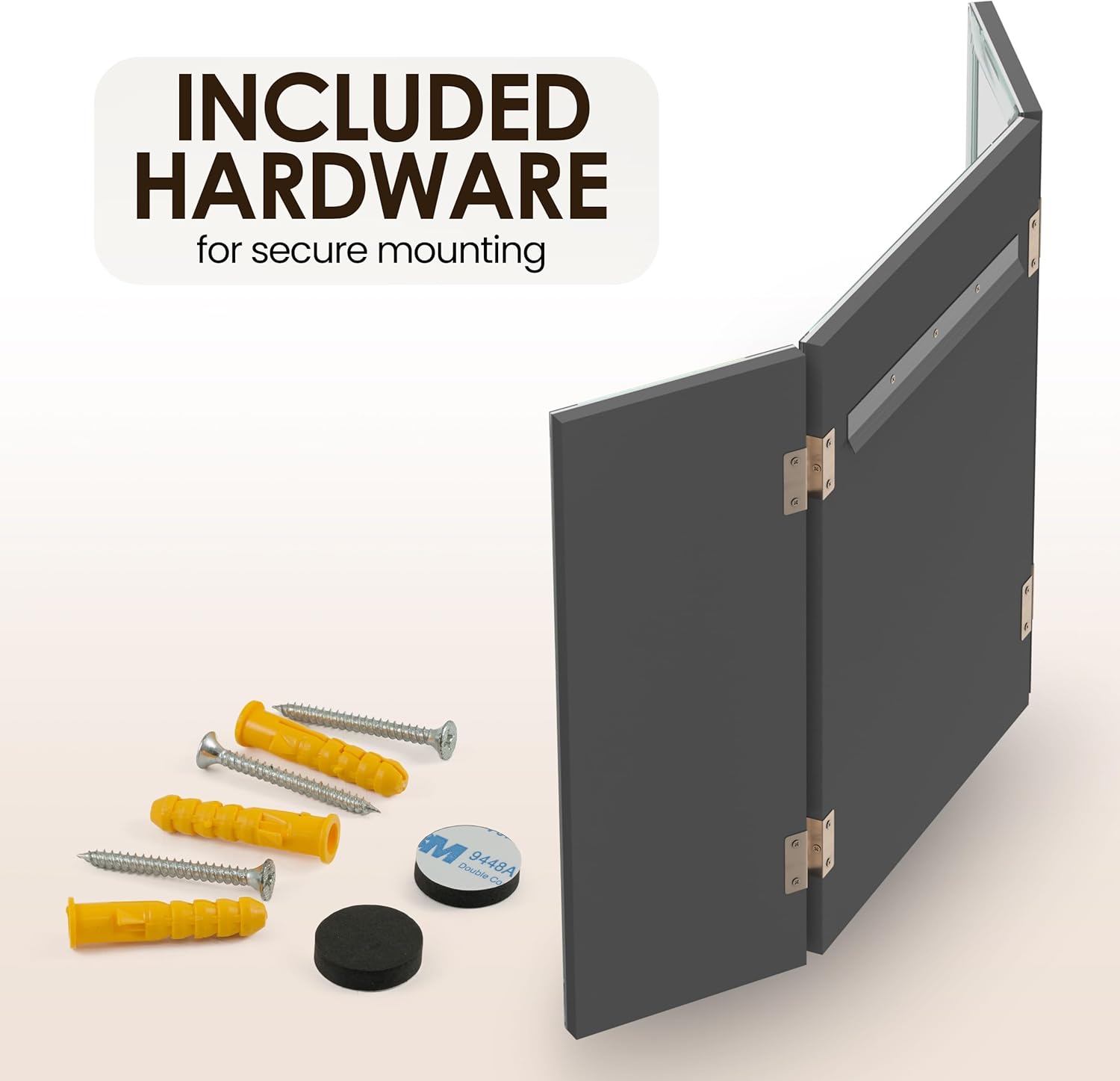 Houseables 3 Way Mirror, Trifold Mirror, Trifold Vanity, Three Way Folding, Tri Fold, For Braiding Hair, 3way, 3 Sided, Three Panel, Triple, Tabletop, Bathroom, Makeup, Self Haircut, 360, 21 x 31 Inch