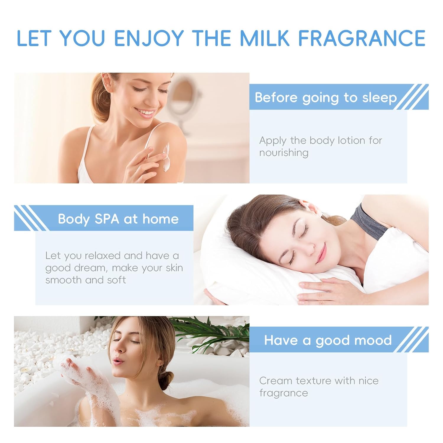 Milk Hydrating Skincare Cream, Moisturizing Skin Lotion 7.05oz- Milk Extract - Body Lotion, Hand and Body Moisturizer, Gentle Bath Wash Hydrating & Cleansing, Exfoliating Face Lotion, Nourishes Skin - Image 6