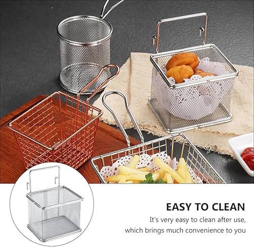 Miniatura 2 de Cabilock Colador de olla caliente de acero inoxidable de malla fina, cesta de alambre para freír colador lateral de olla caliente, cesta de filtrado