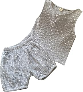 Roupas de bebê infantil verão roupa sem mangas padrão geométrico conjunto de duas peças para 6 meses tutu (cinza, 12-18 meses)