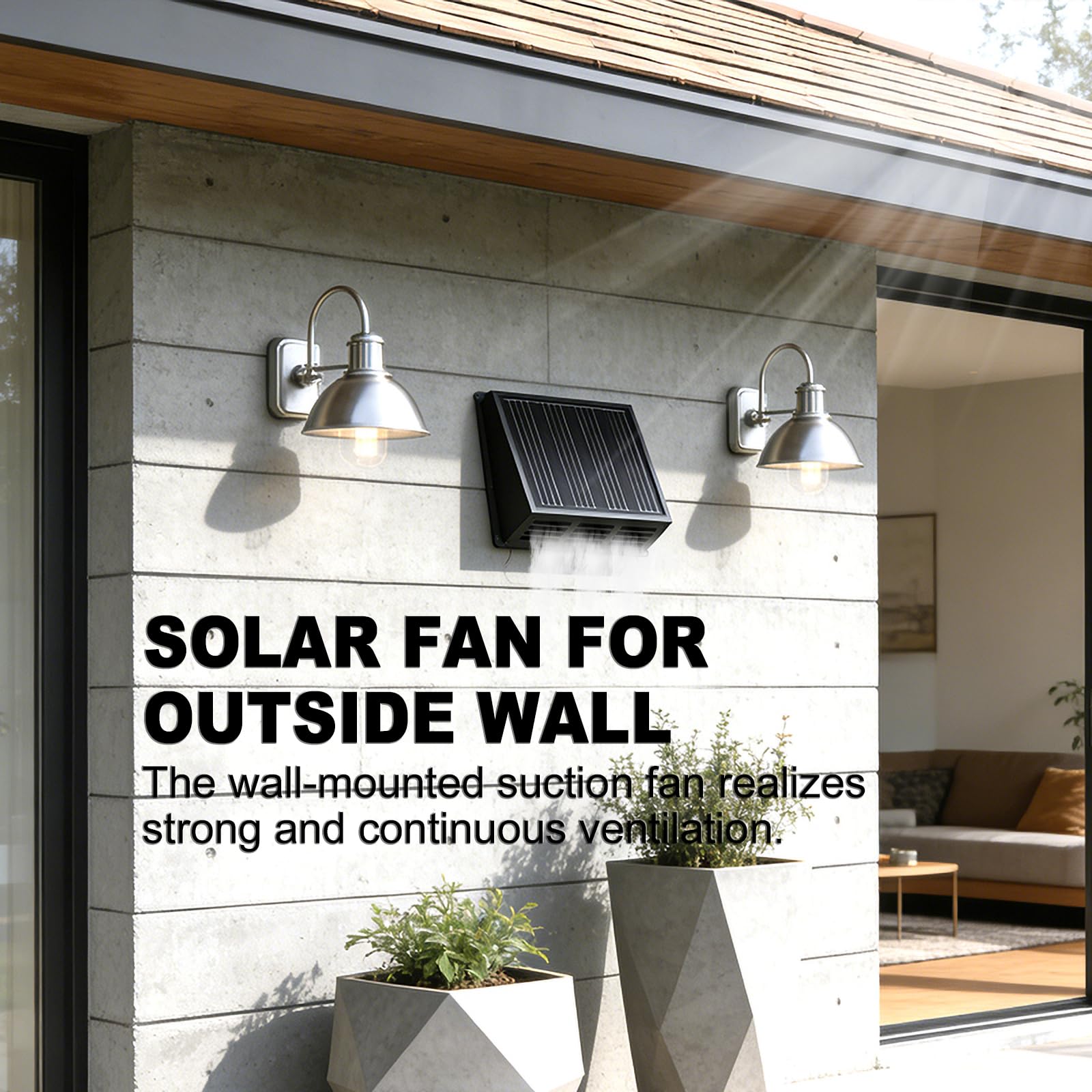 Solar Dachventilator 2500RPM High-Speed Abluftventilator mit 12V Monokristallines Solarpanel, IP67 Wasserdicht, 33.0x33.0x8.9 cm für Dachboden, Garage, Wohnmobil, Schuppen - Einfache Installation