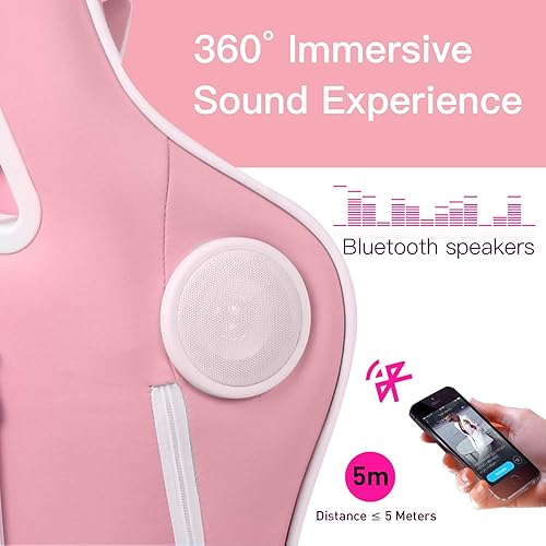 Miniatura 64 de Silla para videojuegos GTRACING con reposapiés y altavoces Bluetooth, silla de escritorio de oficina robusta, GT890MF en color rojo Rojo