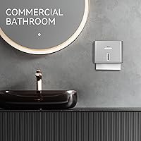 Vista 9 de Dispensador de toallas de papel para montaje en pared, adhesivo sin perforación, multipliegue, triple pliegue C, dispensador comercial de toallas